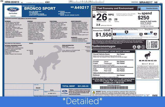 used 2021 Ford Bronco Sport car, priced at $20,000