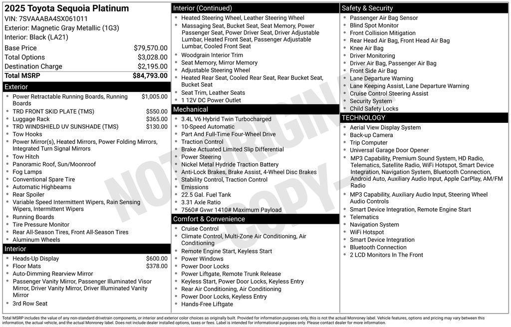 used 2025 Toyota Sequoia car, priced at $74,673