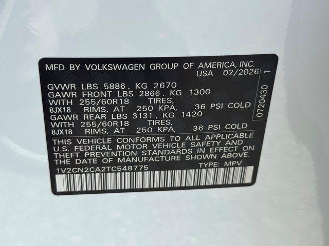 new 2026 Volkswagen Atlas car, priced at $45,177