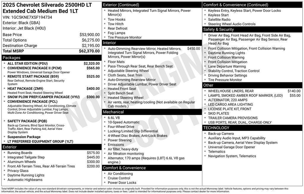 used 2025 Chevrolet Silverado 2500 car, priced at $59,688