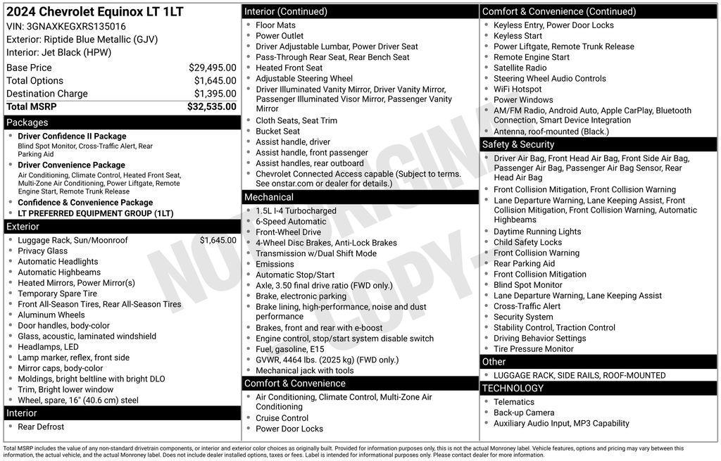 used 2024 Chevrolet Equinox car, priced at $26,187