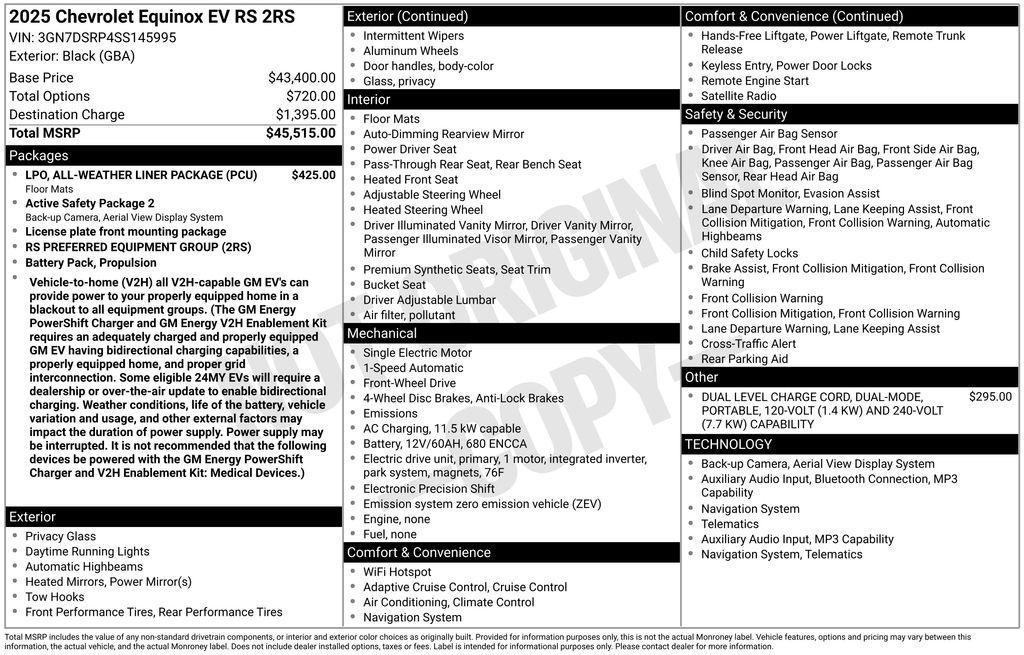 used 2025 Chevrolet Equinox EV car, priced at $30,887