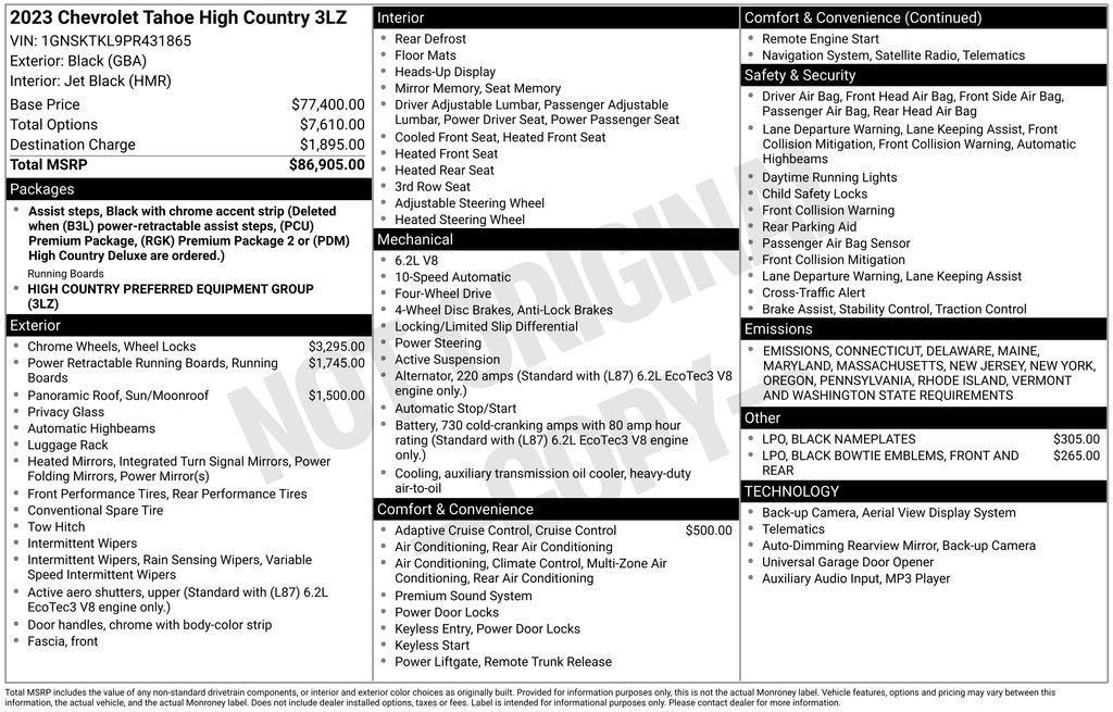 used 2023 Chevrolet Tahoe car, priced at $56,588