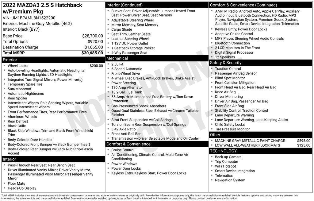 used 2022 Mazda Mazda3 car, priced at $23,650