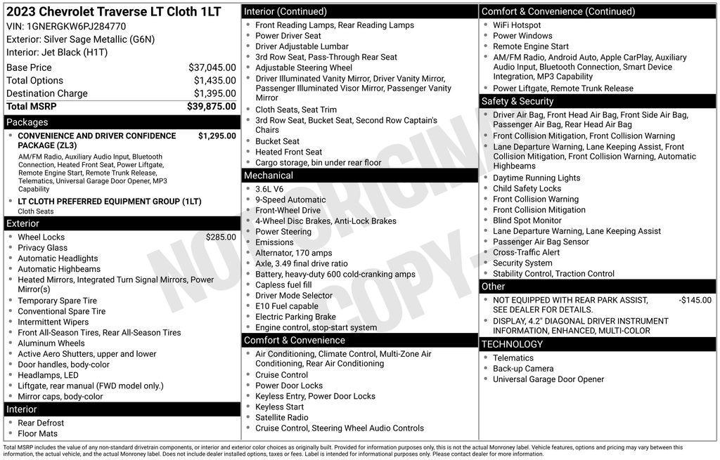 used 2023 Chevrolet Traverse car, priced at $28,180