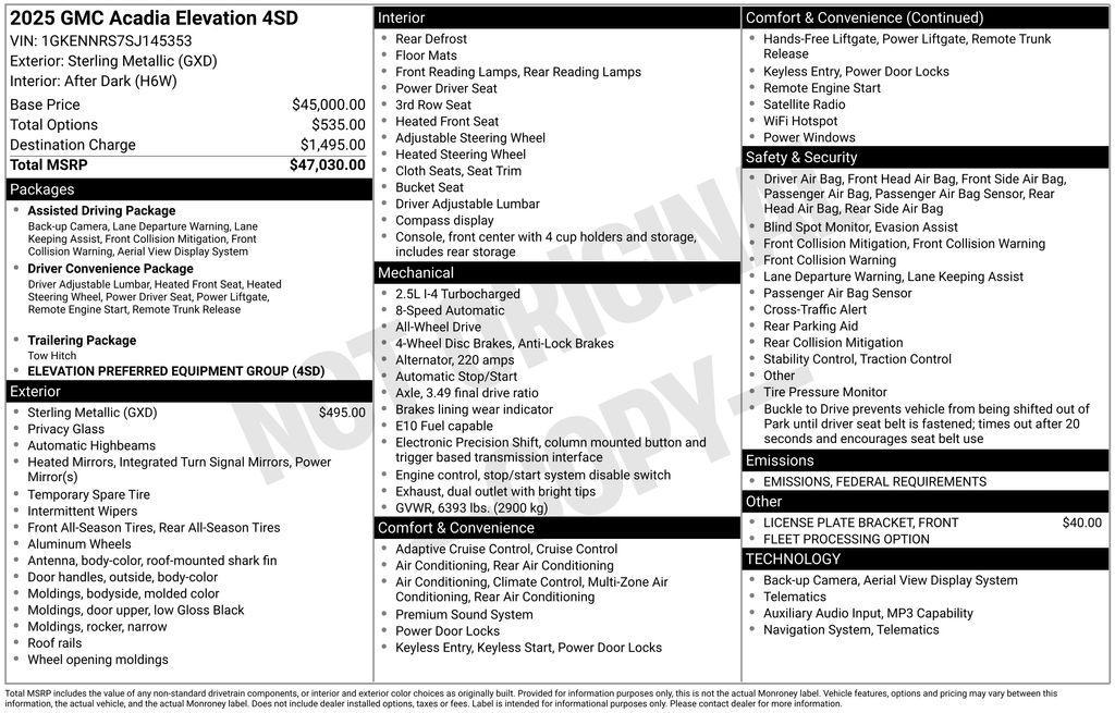 used 2025 GMC Acadia car, priced at $36,751