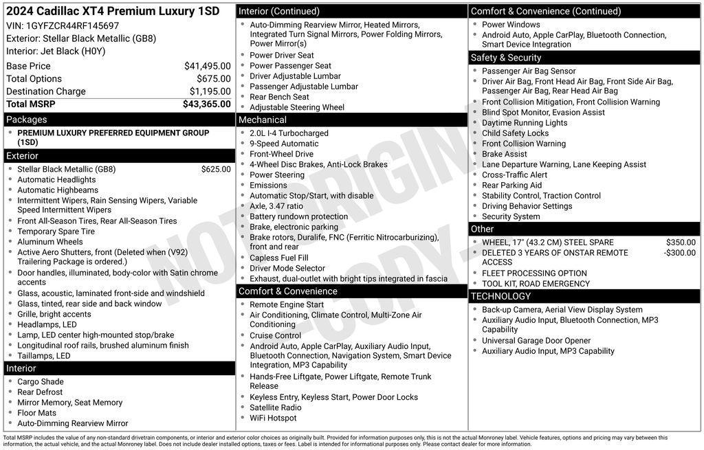 used 2024 Cadillac XT4 car, priced at $26,396