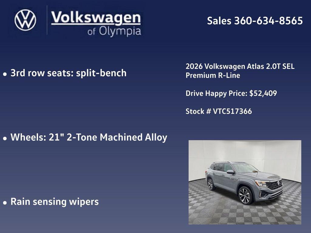 new 2026 Volkswagen Atlas car, priced at $52,409