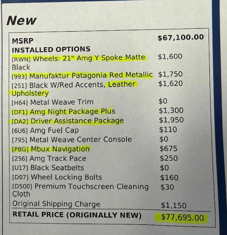 used 2025 Mercedes-Benz AMG GLC 43 car, priced at $55,795