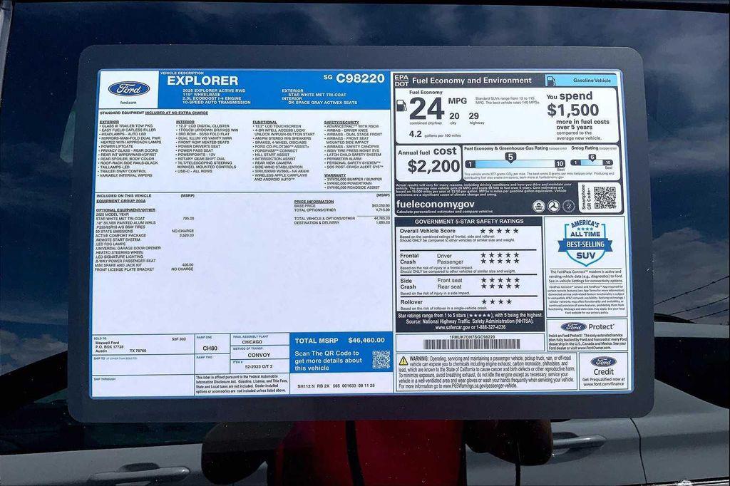 new 2025 Ford Explorer car, priced at $44,460