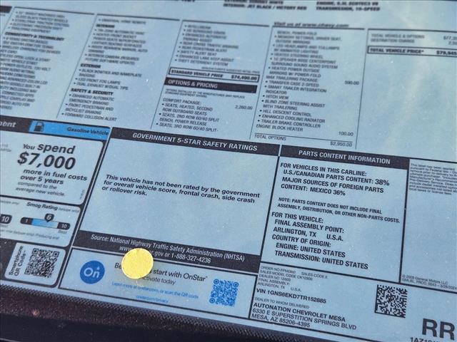 new 2026 Chevrolet Suburban car, priced at $75,662