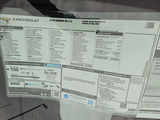 new 2026 Chevrolet Equinox EV car, priced at $33,250