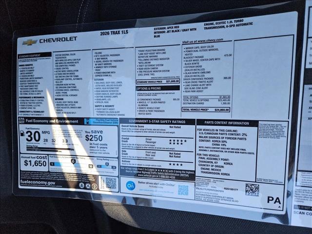 new 2026 Chevrolet Trax car, priced at $23,915