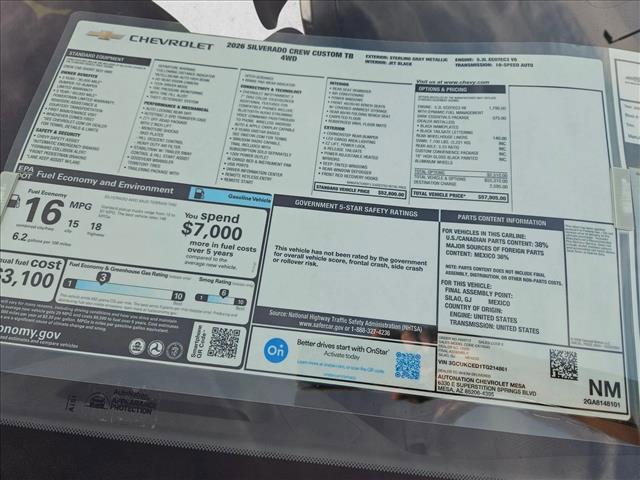 new 2026 Chevrolet Silverado 1500 car, priced at $46,155