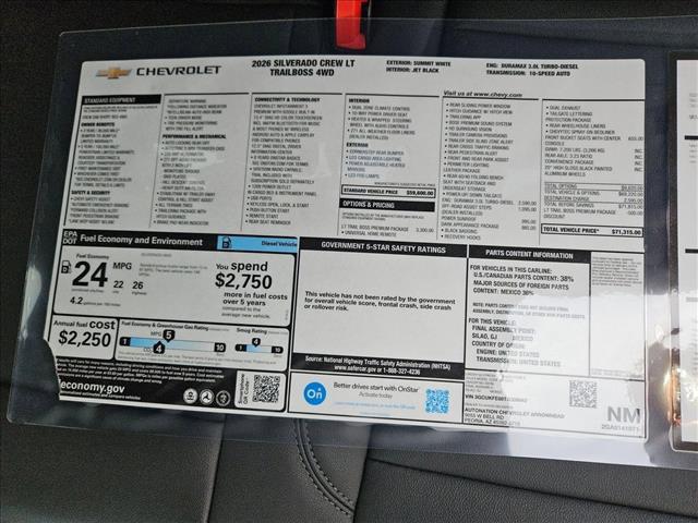 new 2026 Chevrolet Silverado 1500 car, priced at $64,102