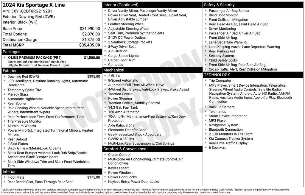 used 2024 Kia Sportage car, priced at $30,175