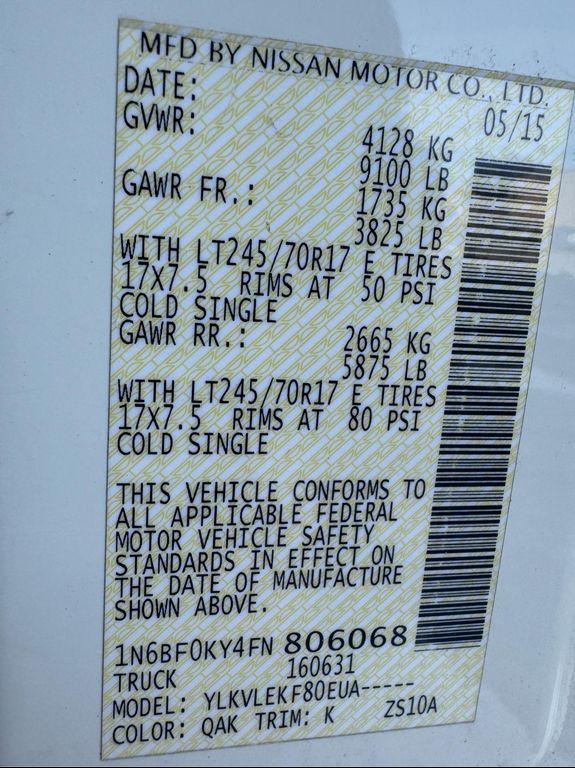 used 2015 Nissan NV Cargo NV2500 HD car, priced at $14,480