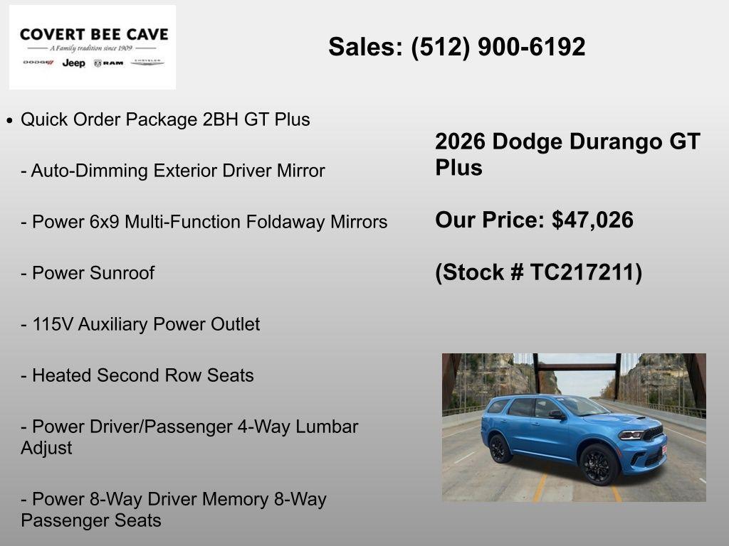 new 2026 Dodge Durango car, priced at $47,026