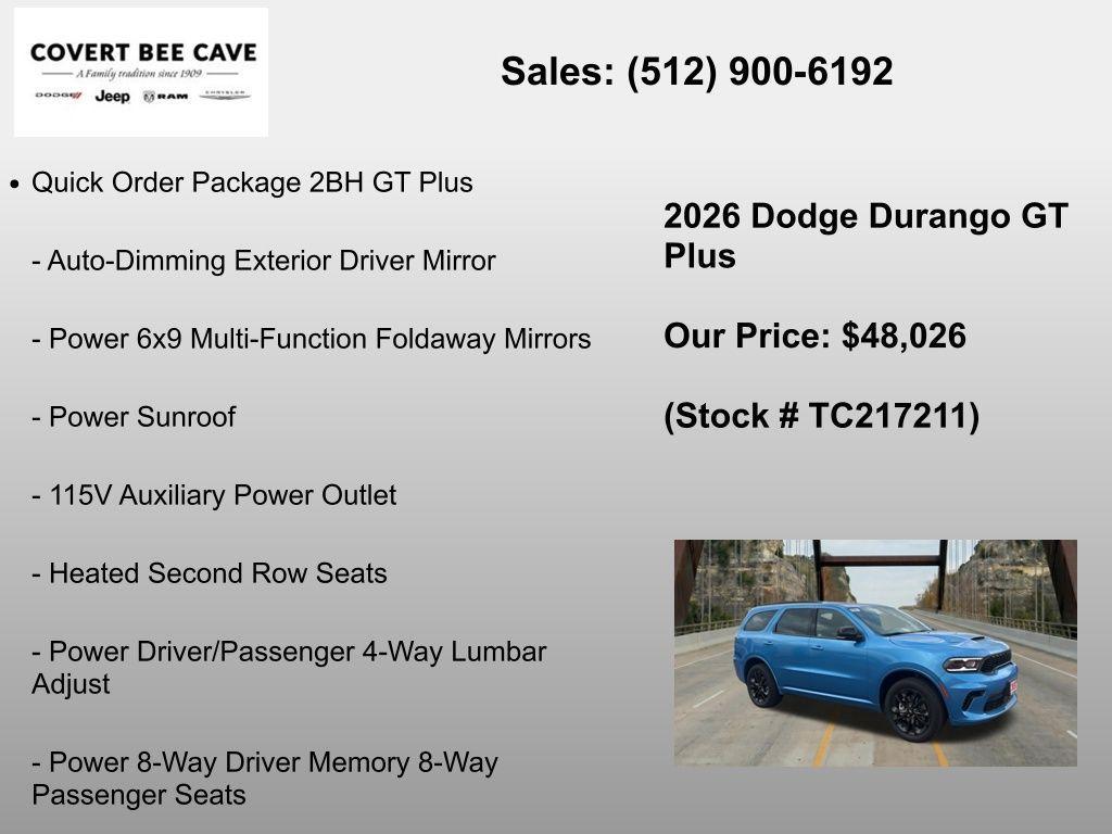 new 2026 Dodge Durango car, priced at $48,026