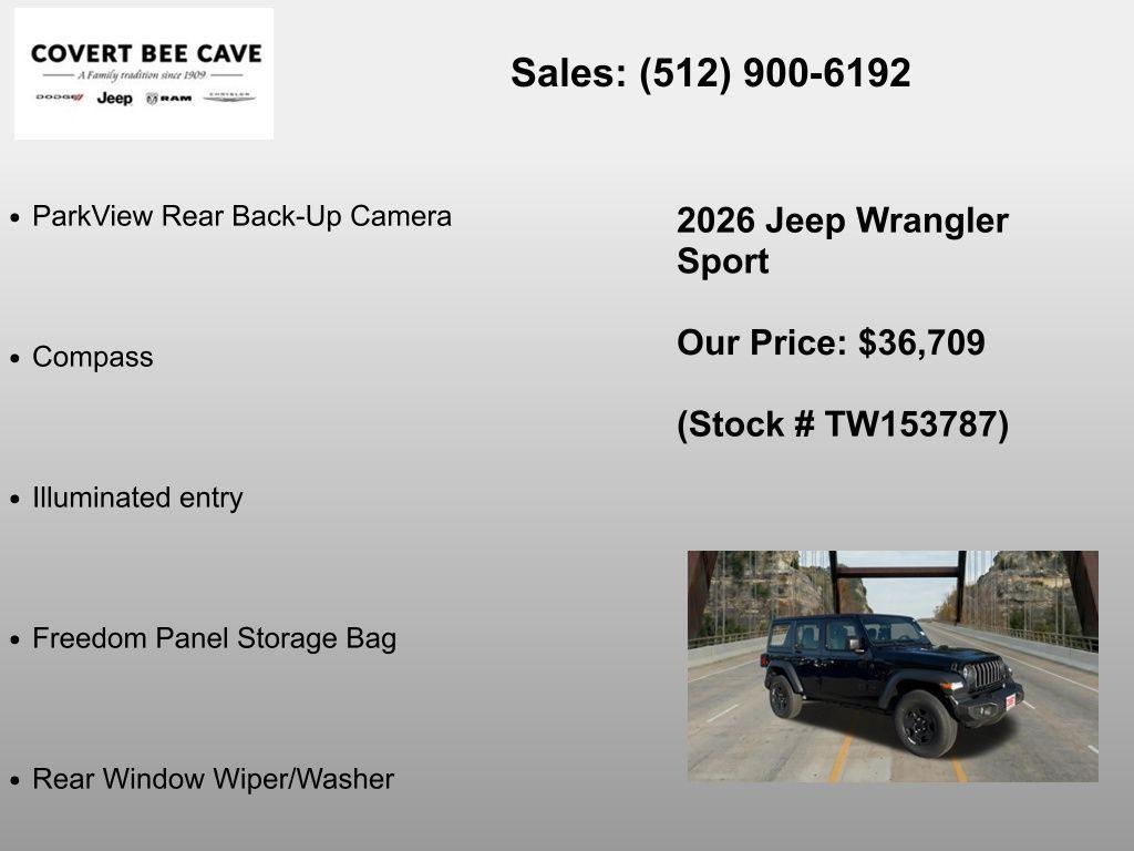 new 2026 Jeep Wrangler car, priced at $36,709