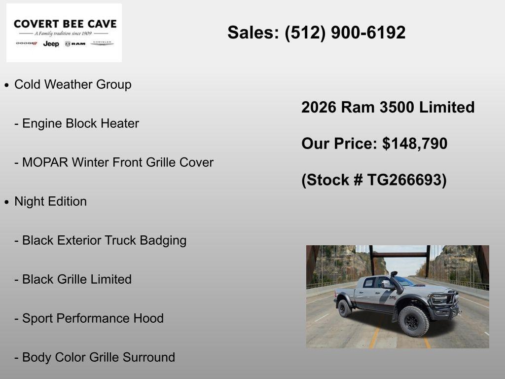new 2026 Ram 3500 car, priced at $148,790