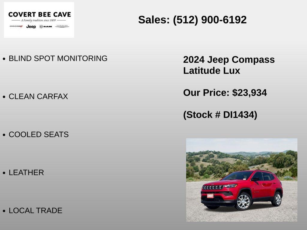 used 2024 Jeep Compass car, priced at $23,934