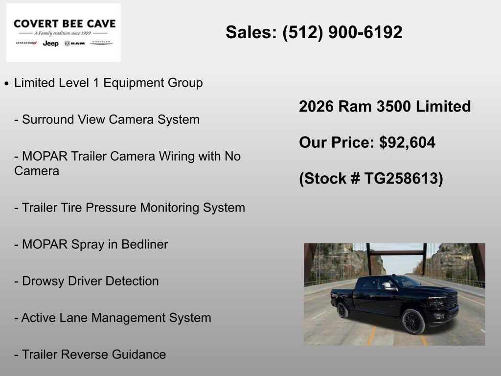 new 2026 Ram 3500 car, priced at $92,604