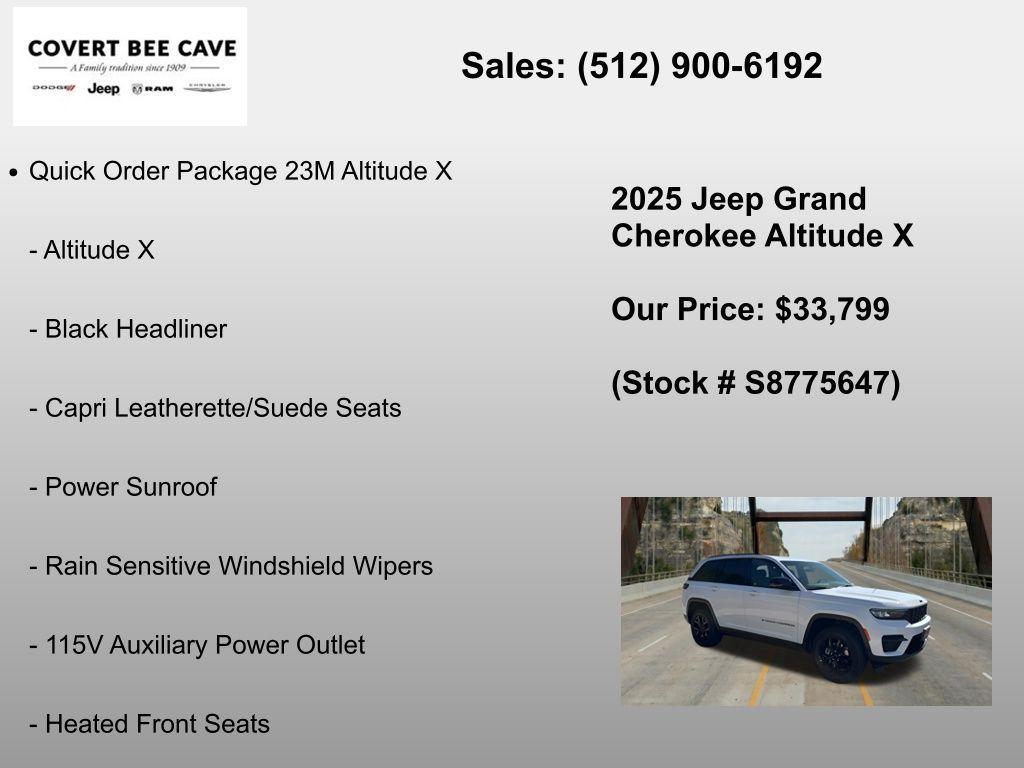 new 2025 Jeep Grand Cherokee car, priced at $33,799