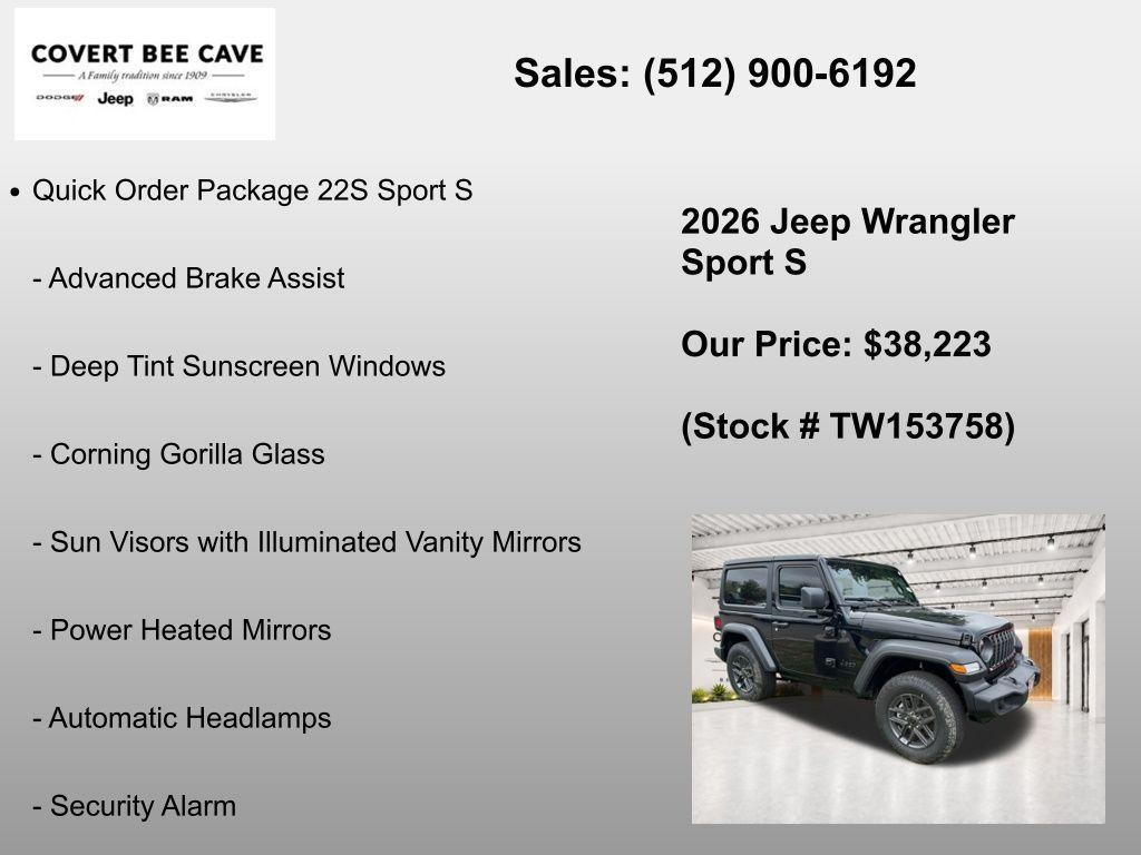 new 2026 Jeep Wrangler car, priced at $38,448