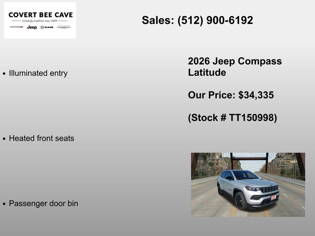 new 2026 Jeep Compass car, priced at $32,835