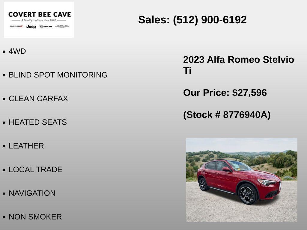 used 2023 Alfa Romeo Stelvio car, priced at $27,596