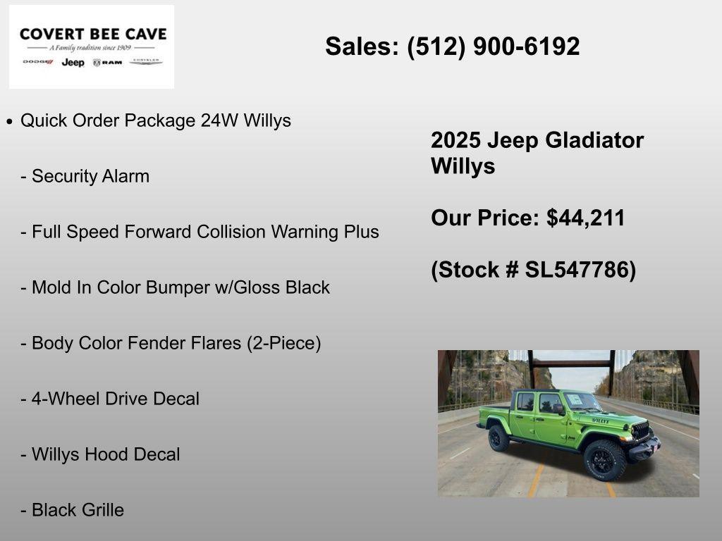 new 2025 Jeep Gladiator car, priced at $44,211