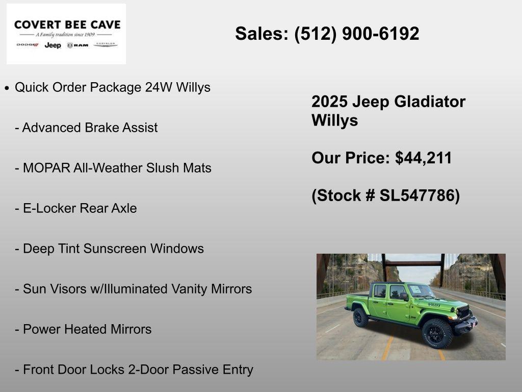 new 2025 Jeep Gladiator car, priced at $44,211