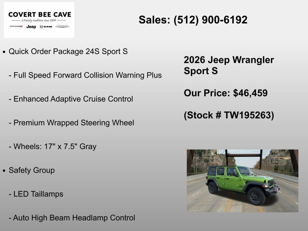 new 2026 Jeep Wrangler car, priced at $46,459