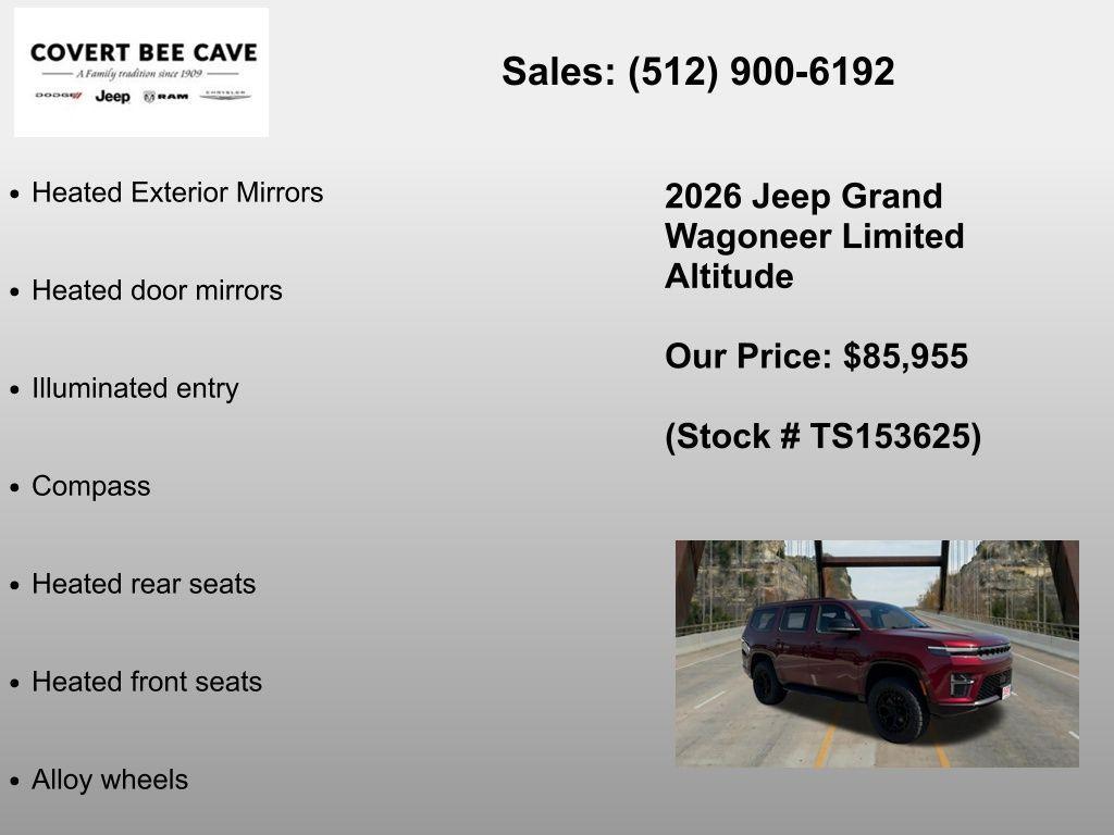 new 2026 Jeep Grand Wagoneer car, priced at $85,955