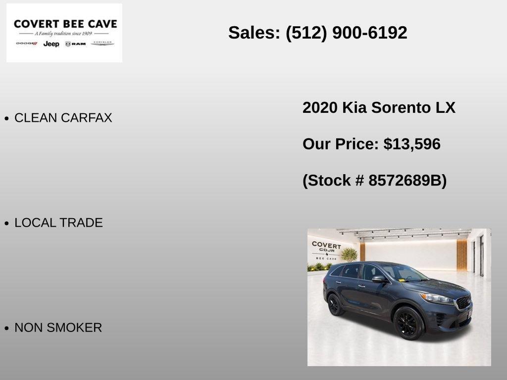 used 2020 Kia Sorento car, priced at $12,744