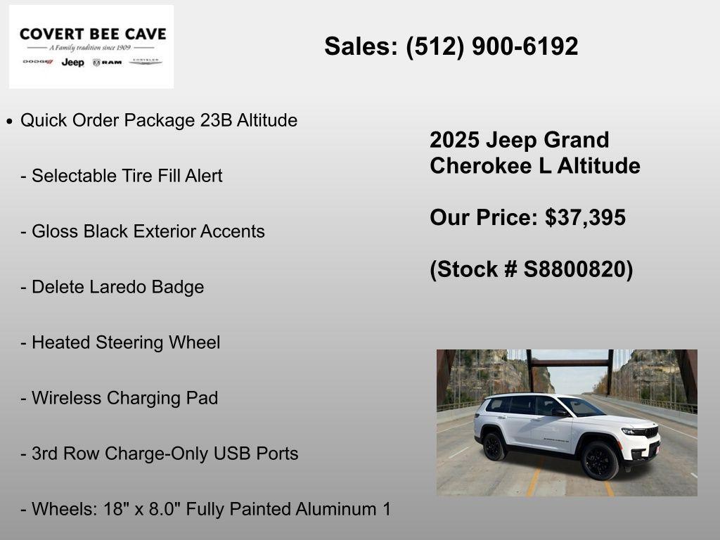 new 2025 Jeep Grand Cherokee L car, priced at $37,395