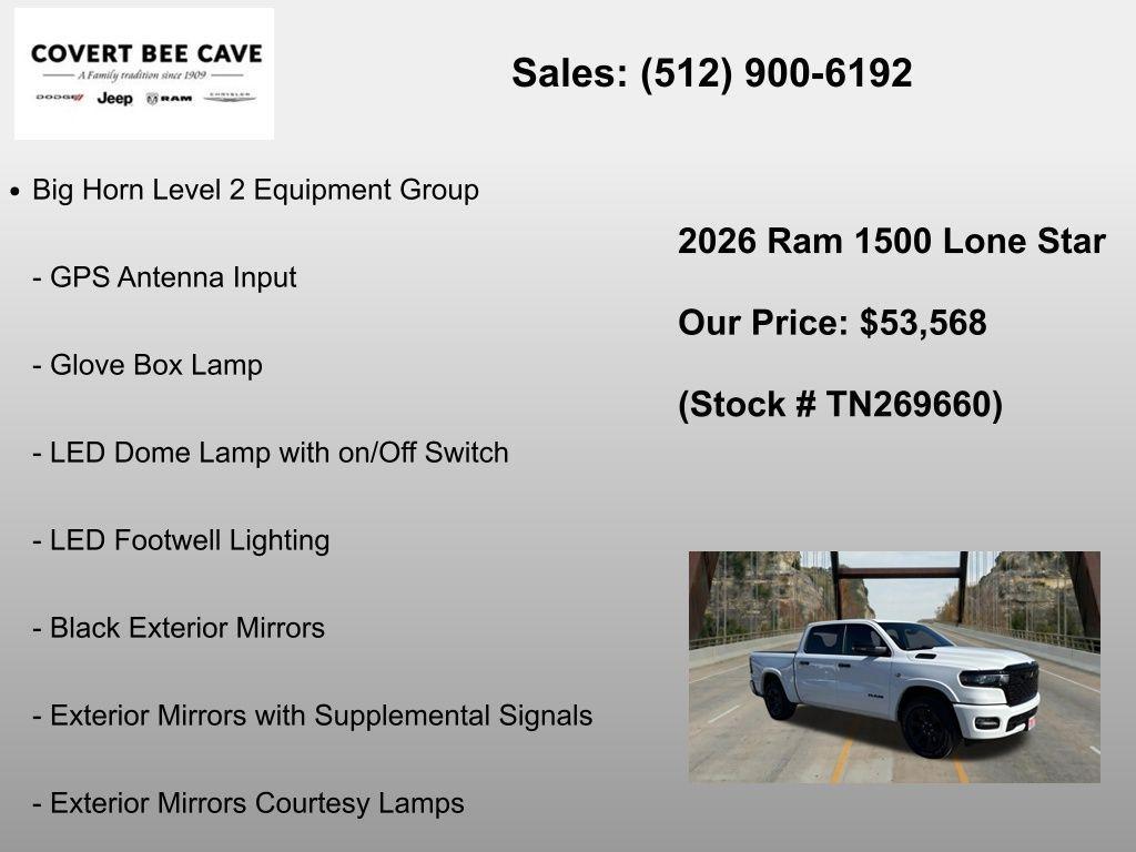 new 2026 Ram 1500 car, priced at $53,568