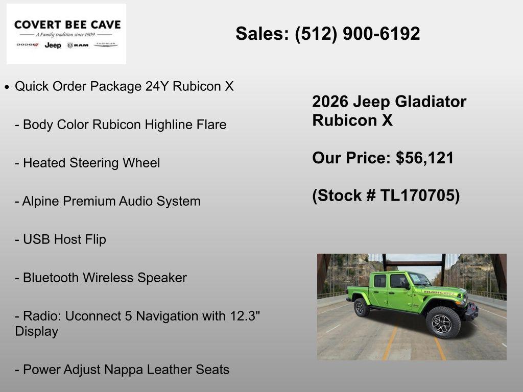 new 2026 Jeep Gladiator car, priced at $56,121