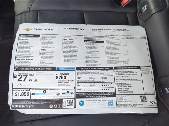 new 2026 Chevrolet Equinox car, priced at $34,160