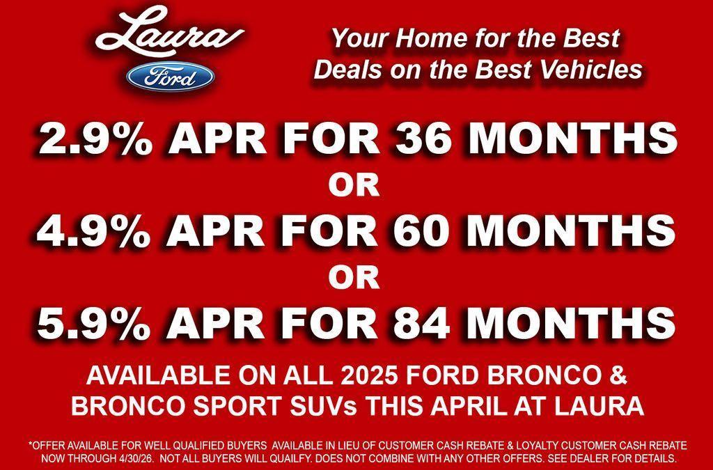 new 2025 Ford Bronco car, priced at $45,429