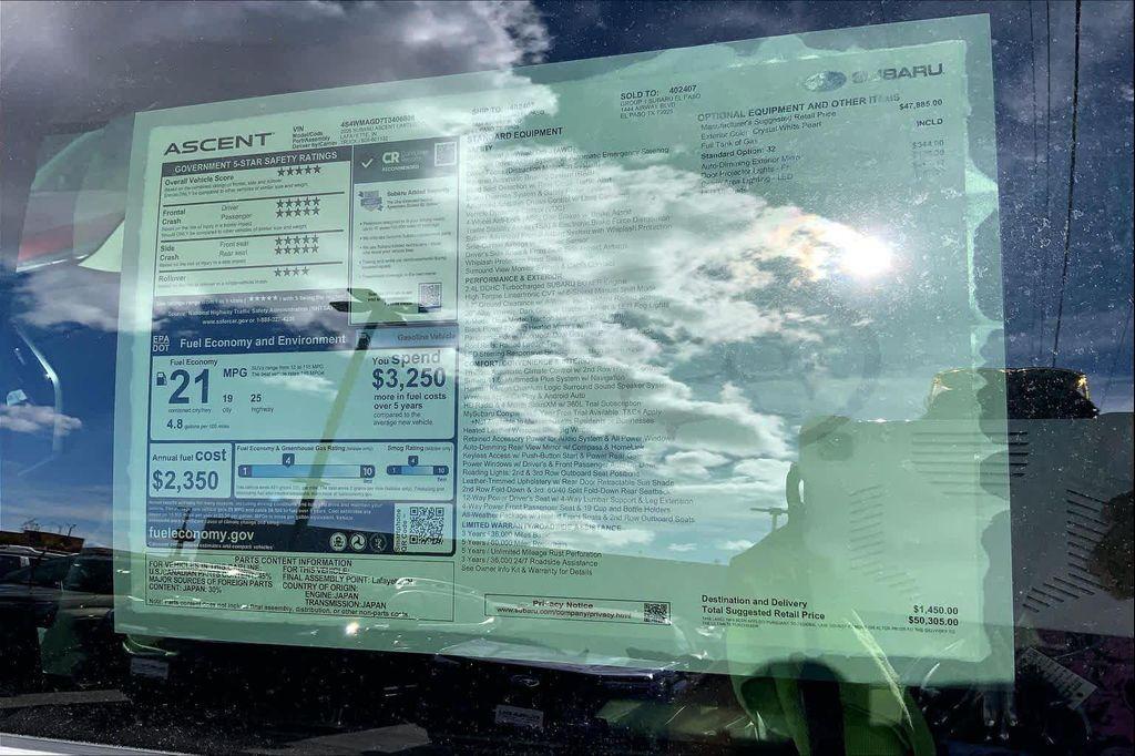 new 2026 Subaru Ascent car, priced at $50,530