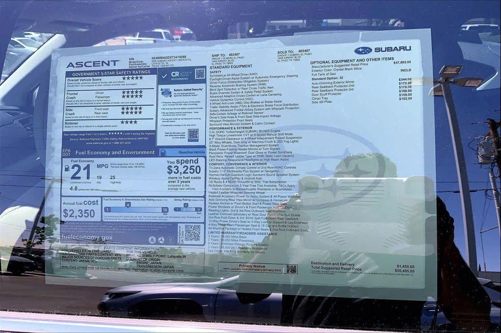 new 2026 Subaru Ascent car, priced at $50,720