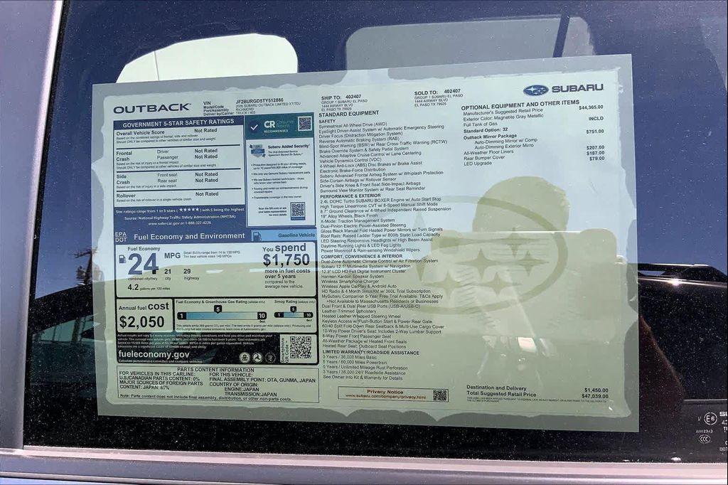 new 2026 Subaru Outback car, priced at $47,264