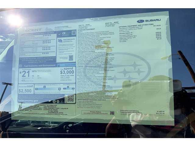 new 2025 Subaru Ascent car, priced at $53,703