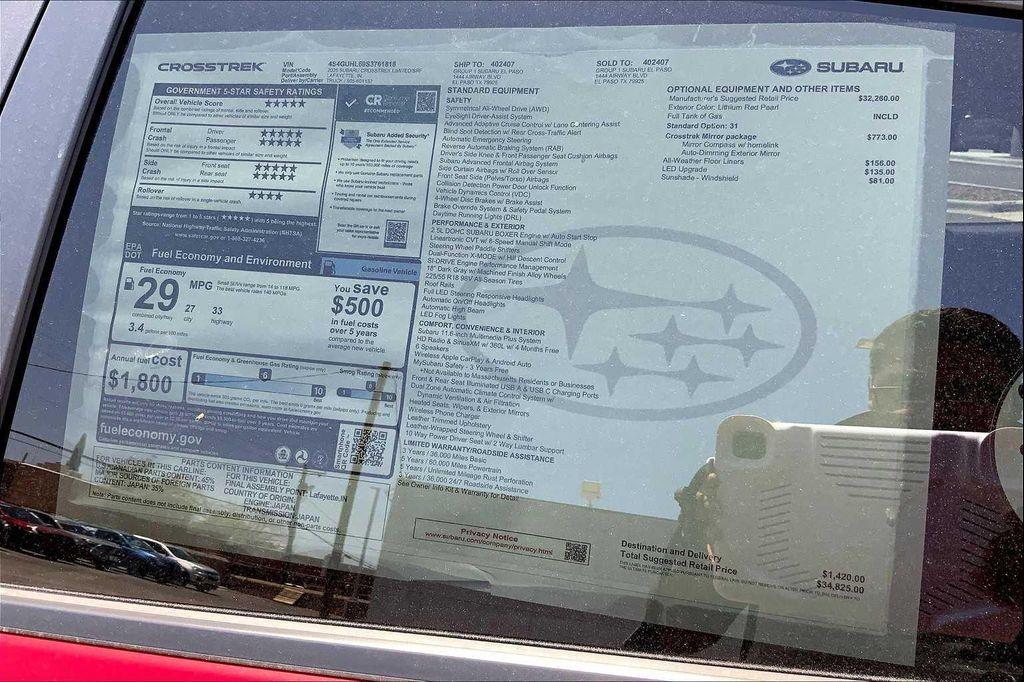 new 2025 Subaru Crosstrek car, priced at $34,825