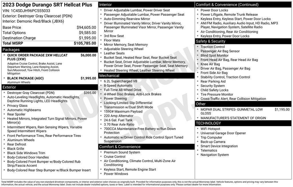 used 2023 Dodge Durango car, priced at $76,603