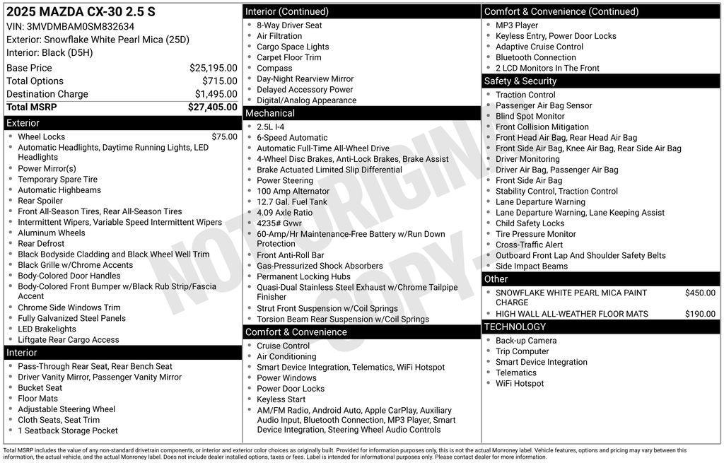 used 2025 Mazda CX-30 car, priced at $22,903