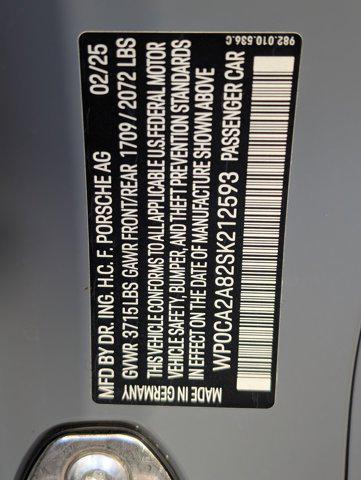 new 2025 Porsche 718 Boxster car, priced at $99,165