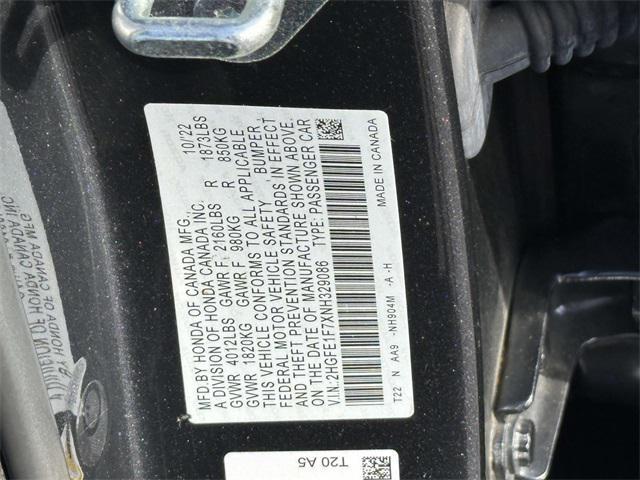 used 2022 Honda Civic car, priced at $22,987